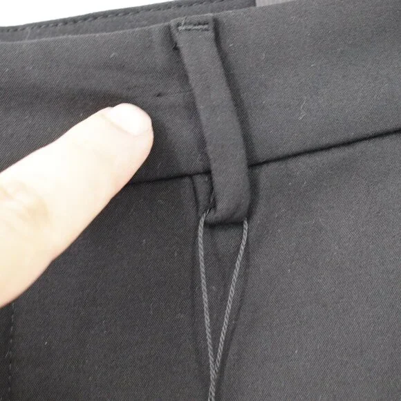 NWT Zara pants women's 4 Asymmetric Hem black cotton blend career preppy work - Picture 3 of 15